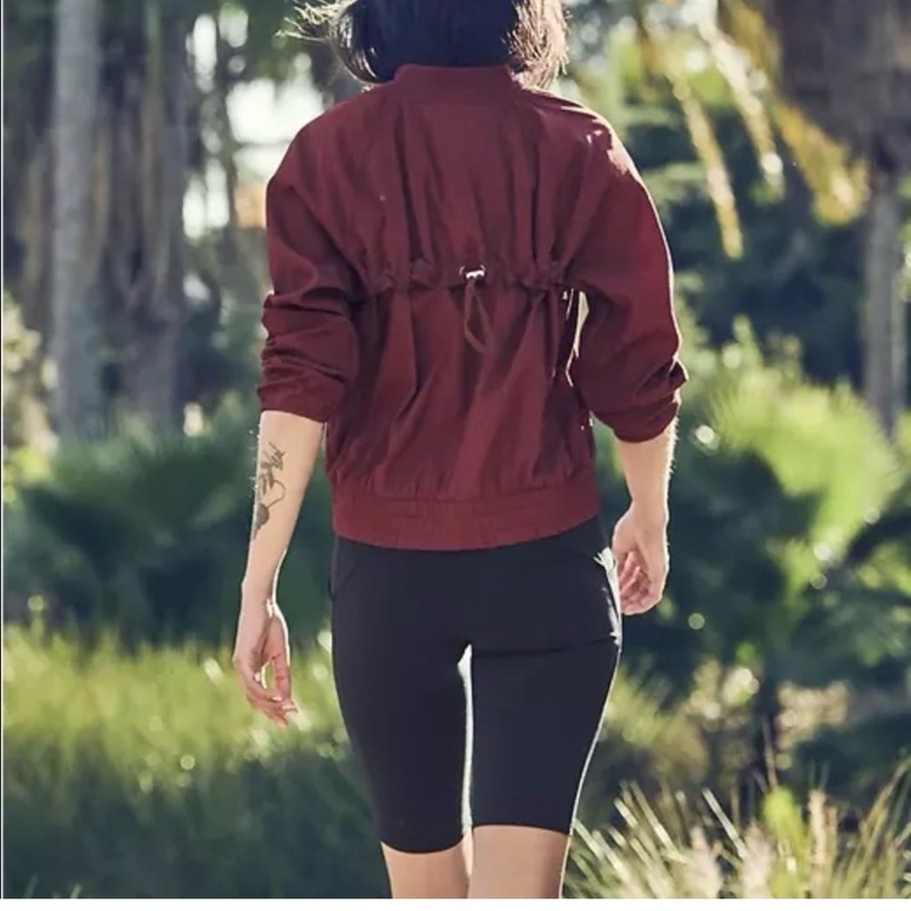 Athleta Burgundy Bomber Jacket - Picture 2 of 7